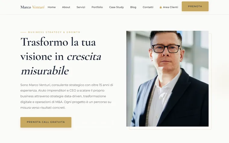 Anteprima di un sito con funzioni avanzate dimostrativo
